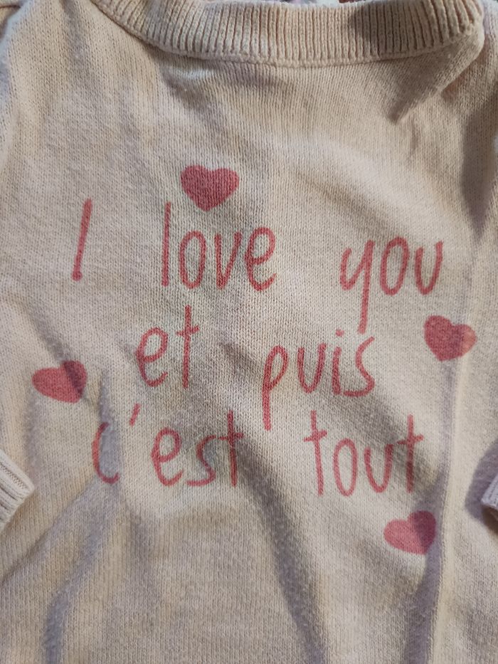 Pull fin rose "i love you" 9 mois - photo numéro 2