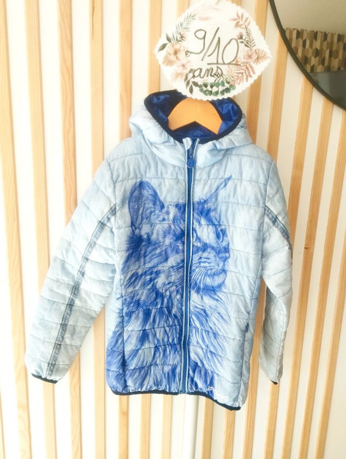 Doudoune Desigual 9/10ans bleue chat