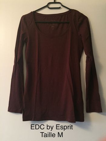 T-shirt manches longues marron EDC by Esprit Taille M
