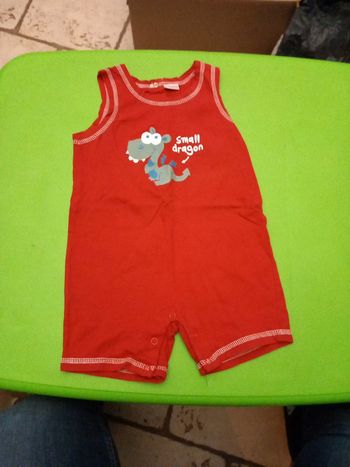 Combi short rouge 18 mois