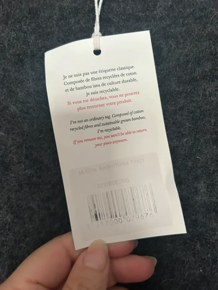 Robe Sézane Freja T. M gris anthracite neuve laine - photo numéro 3