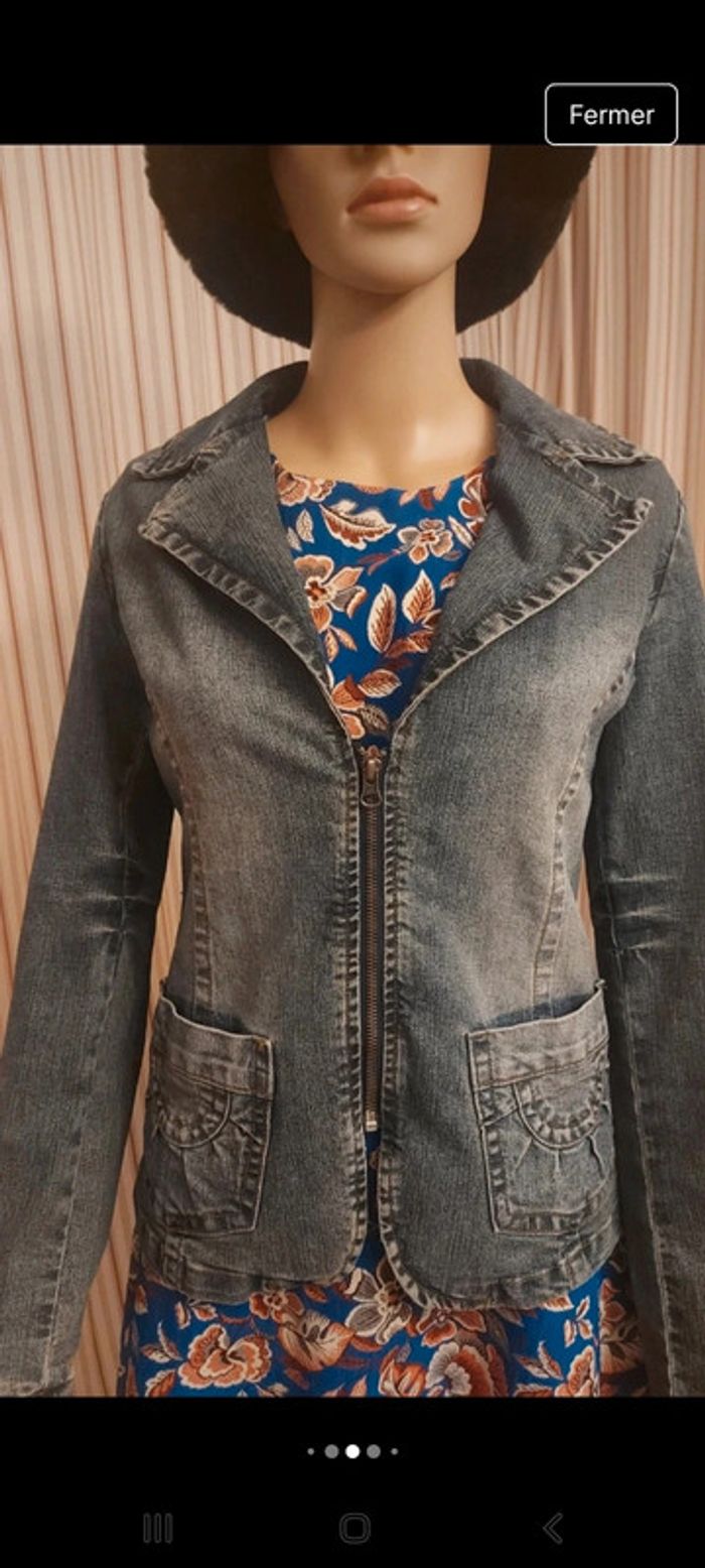 Veste en Jean bleu  Karma taille M - photo numéro 4