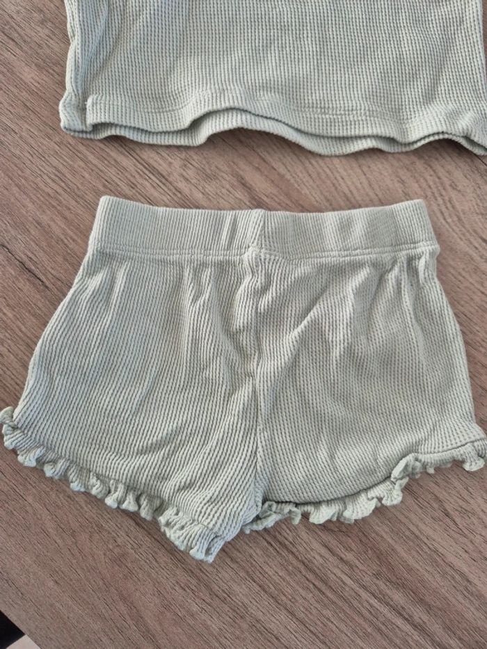 Ensemble été short et t-shirt vert d'eau 9 mois kiabi - photo numéro 3