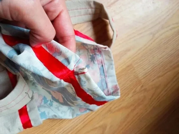 Petit sac à main en tissu style lin fleuri - photo numéro 6