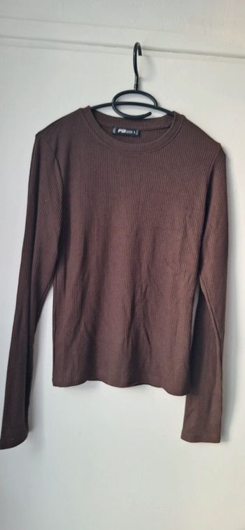 Pull côtelé marron