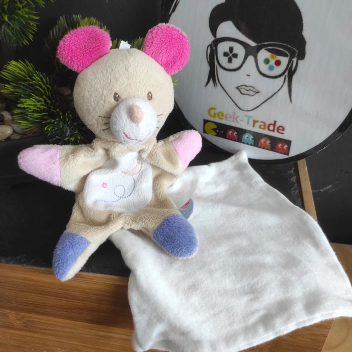 Doudou Souris Mouchoir Rose Cajou Sucre D'orge Violet Beige Lune Fleur Blanc #geektradedoudou