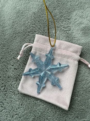 Décoration noël - flocon de neige - bleu paillettes