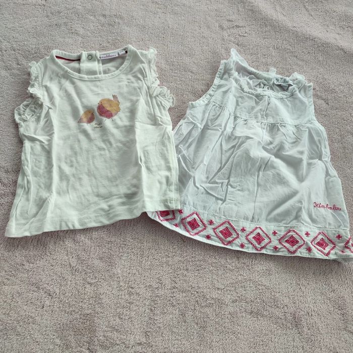 Lot de 2 hauts pommette/kimbaloo 12 mois