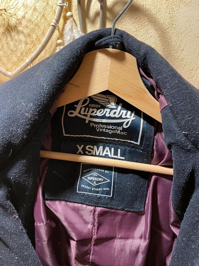 Manteau laine femme bleu Superdry - photo numéro 4