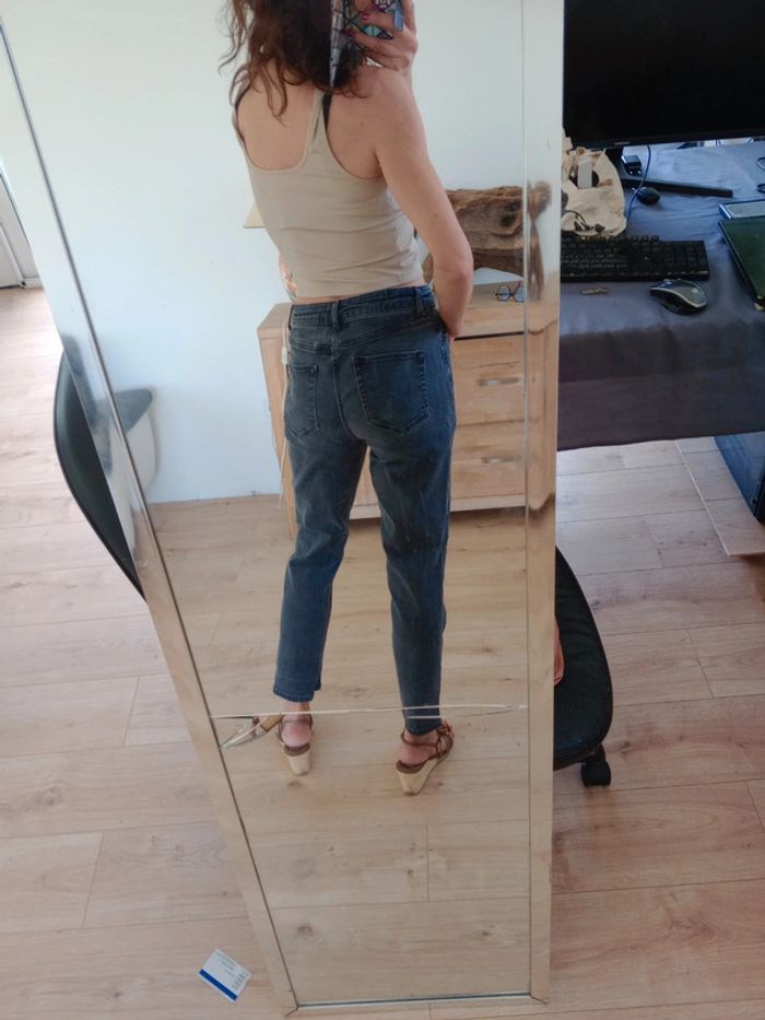 Jean mom femme 38 noir c82 - photo numéro 4