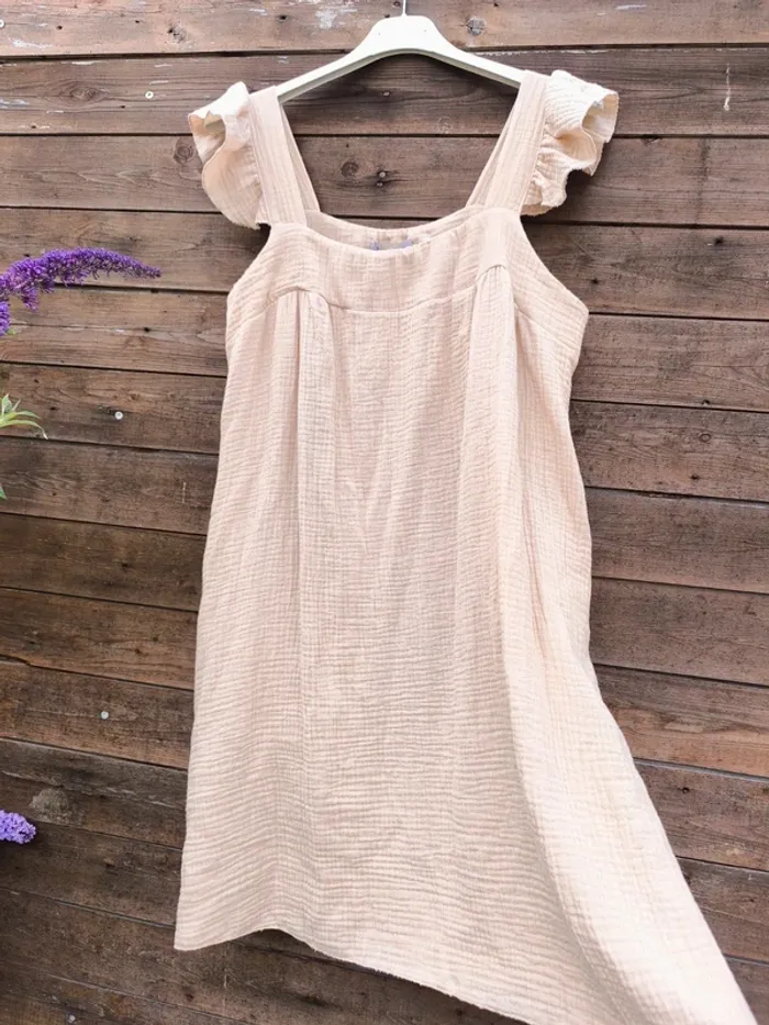 Robe courte beige gaz de coton TU 36 à 42 - photo numéro 2