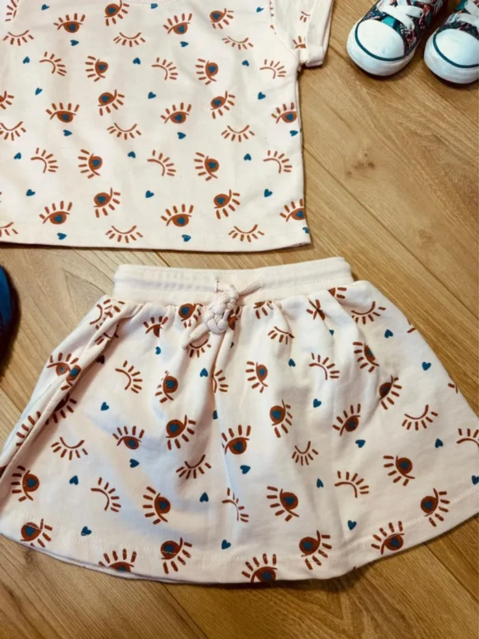 Taille 3 ans tenue 3 pièces fille Divers TAO rose pale bleu * œil * 🩷 - photo numéro 3