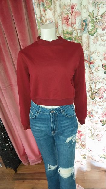 Sweat cropped bordeaux by Jennyfer excellent etat xs