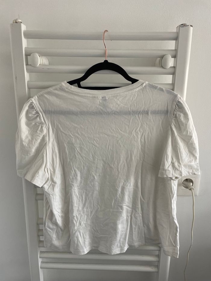 T-shirt blanc manche ballon - H&M - taille L - photo numéro 2