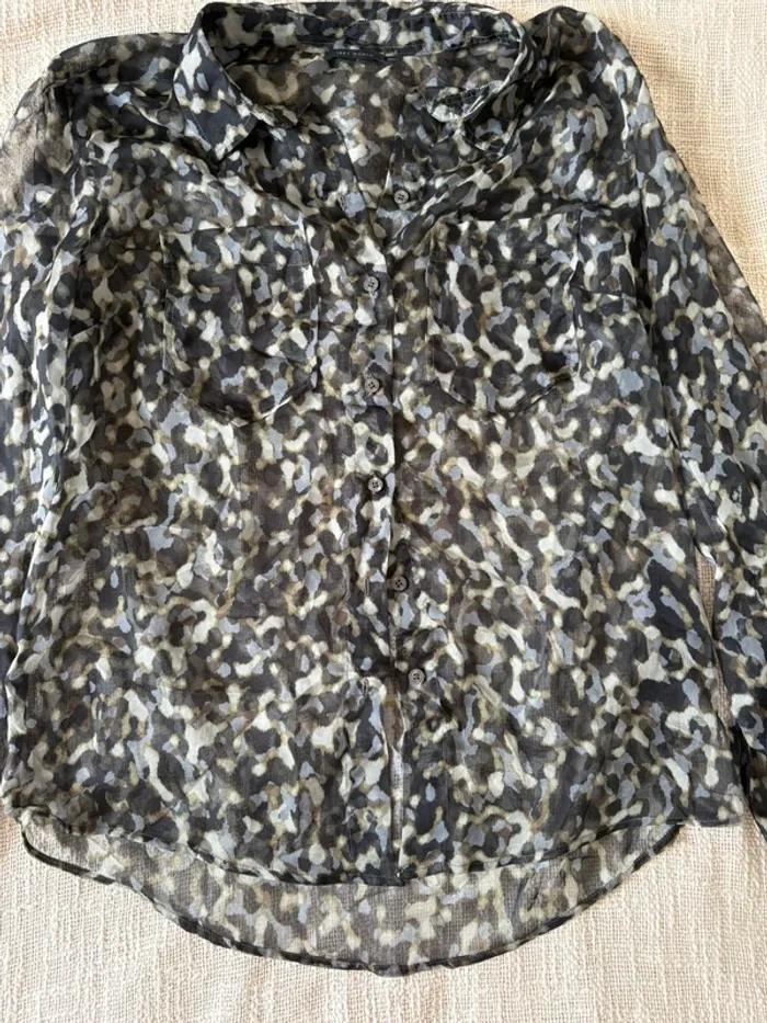 Chemise légère IKKS, taille 38 kaki - photo numéro 2