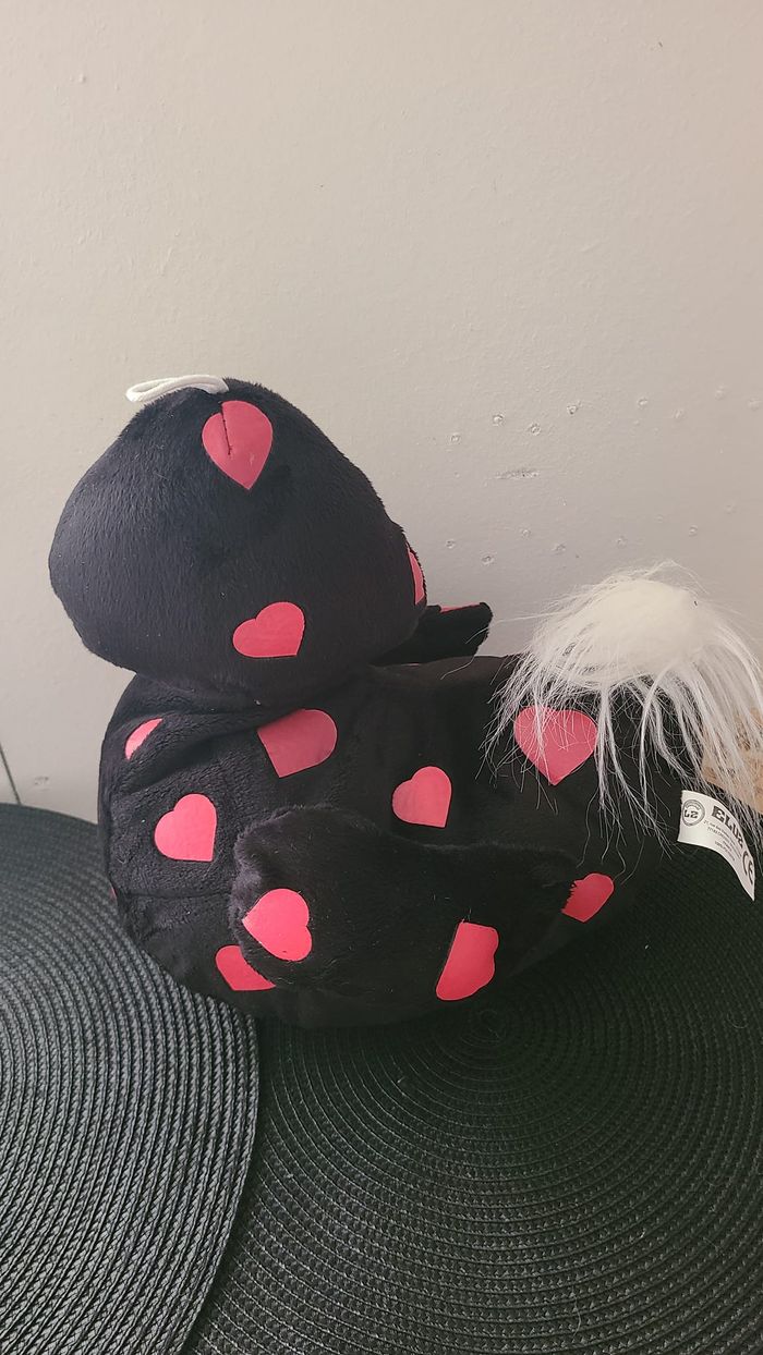 peluche doudou canard noir coeur love - Sandy - photo numéro 2