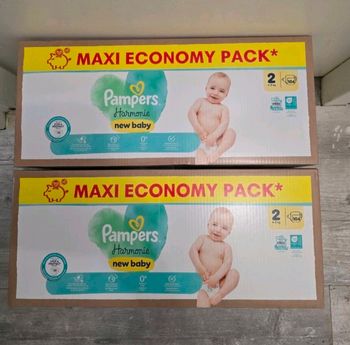 🍼 Pampers Harmonie T2 Lot de 2 × 104 couches (4–8 kg)