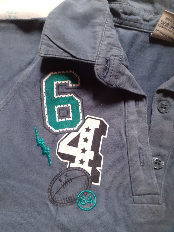 Sweet polo bleu motif chiffres - photo numéro 2