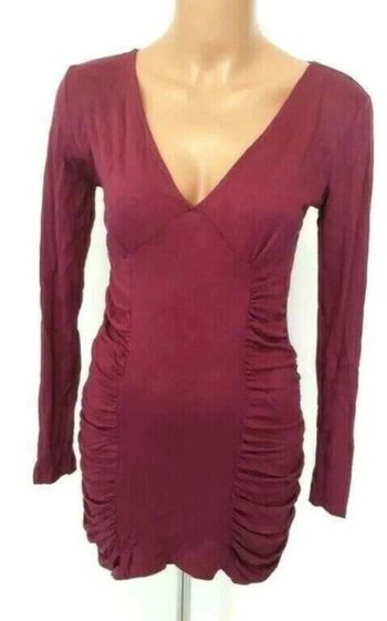 Beau pull/ T-shirt forme tunique mauve taille unique 36