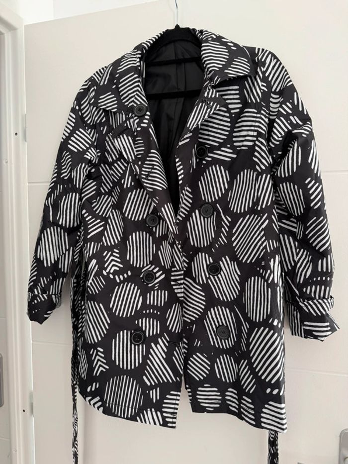 Parka anorak blouson manteau abrigo veste vest jas trench Giacca chaqueta jacket jas test noir blanc - photo numéro 4