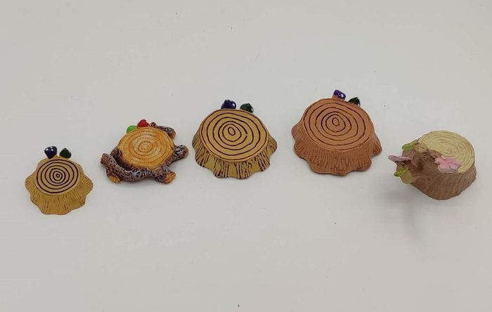 Lot 37 decos souches d'arbres troncs figurine neuf - photo numéro 3