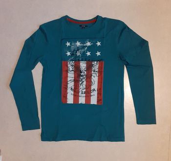 Maillot manches longues, vert avec imprimé USA