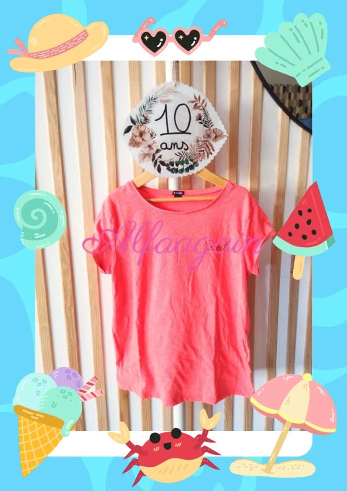 T-shirt Orange fluo Kiabi 10ans