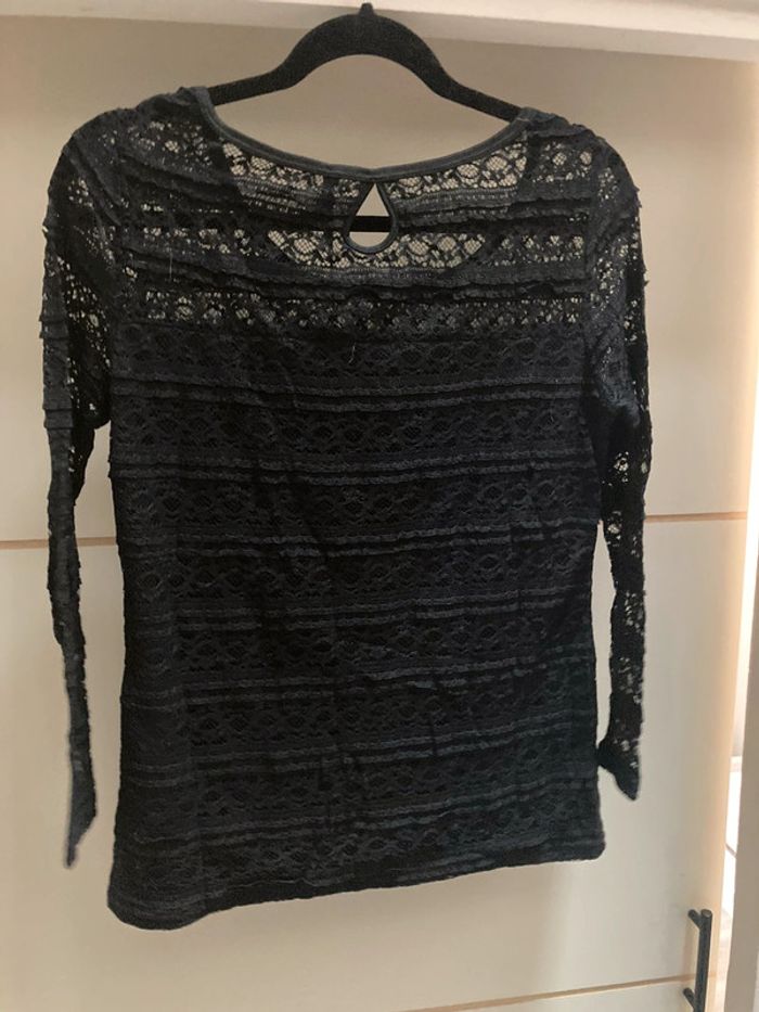 Pull noir femme style dentelle - photo numéro 2