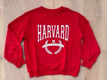 Sweat pull fille imprimé Harvard H&M rouge 8 ans tbe