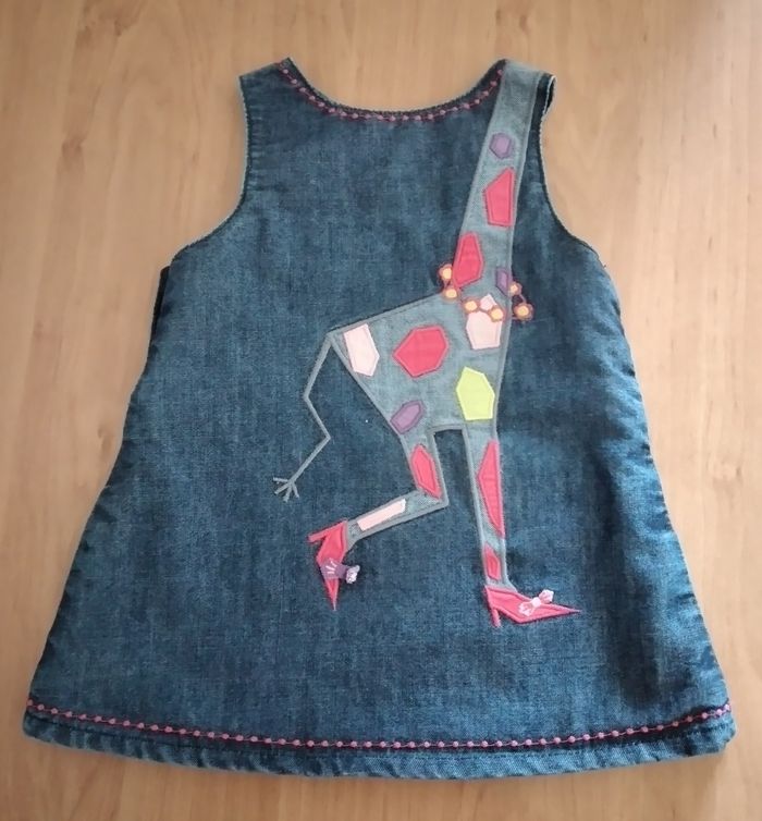 Robe sans manches en jeans 6 mois fille DPAM - photo numéro 4