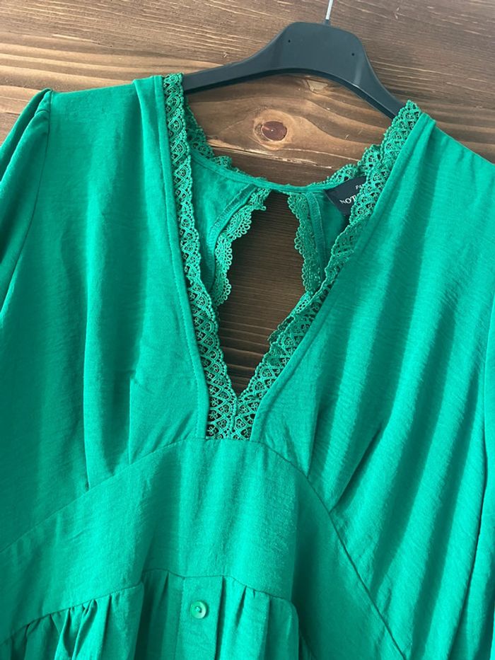 Robe longue verte dos ouvert not madame - photo numéro 3
