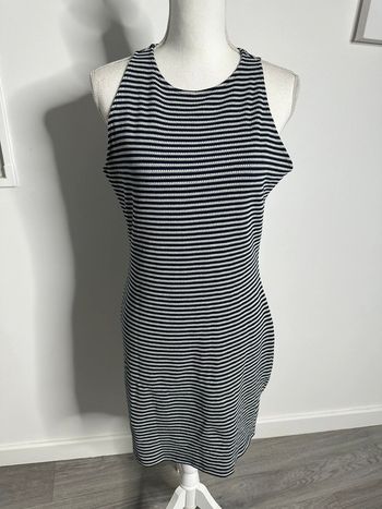 Robe marinière bleue marine et blanche Mango T40 L