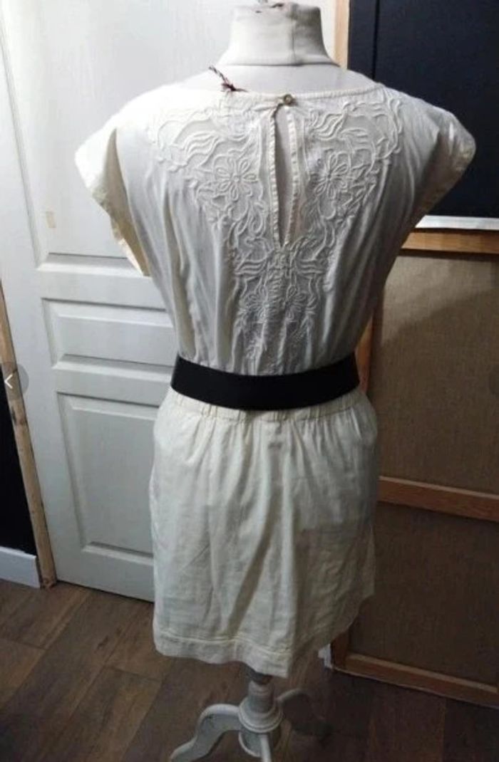 Robe été crème écu rétro vintage Hilfiger denim t 38 neuve - photo numéro 2