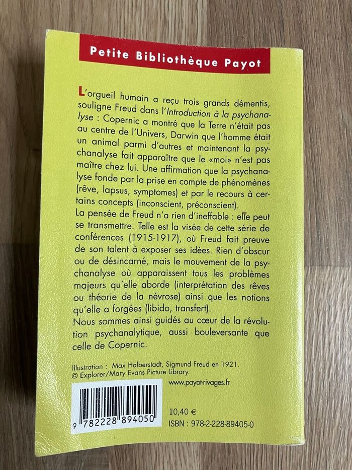 Livre de poche-Sigmund Freud-Introduction à la psychanalyse - photo numéro 2