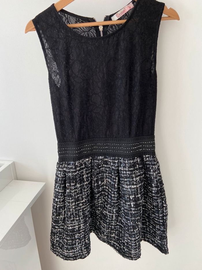 Robe manche courte noire et grise