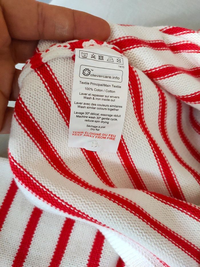 Pull marin fille enfant EF fond naturel rayé rose 5ans  Terre de Marins - photo numéro 6