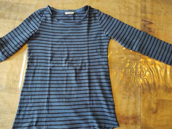 Pull rayé marine et noir