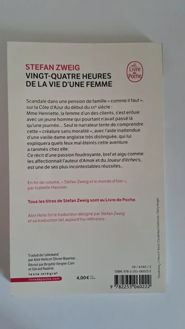 Vingt - quatre heures de la vie d'une femme - Livre / Stefan Zweig - photo numéro 2