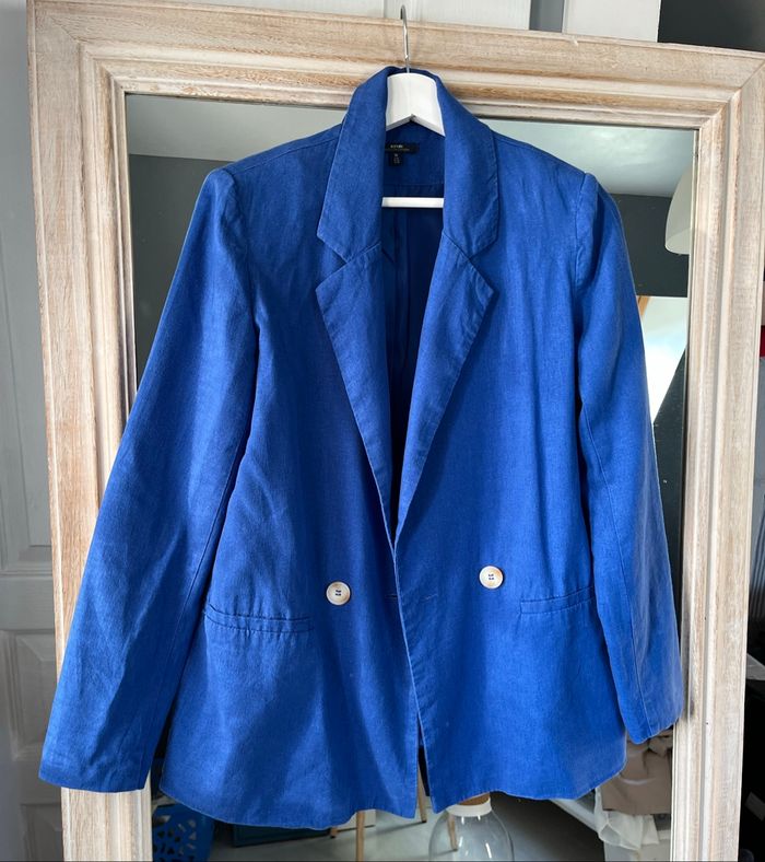 Blazer bleu Kiabi – Taille 36, comme neuf - photo numéro 2