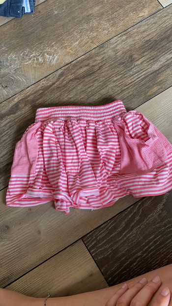 Jupe rose et blanche rayée 6 mois TAO