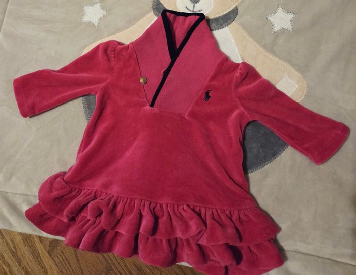 Robe chaude d'hiver en velours bébé fille 3 mois - photo numéro 2