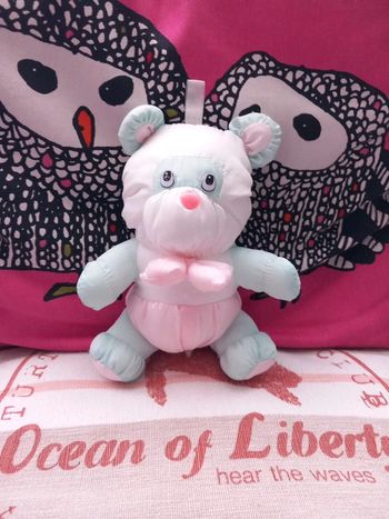 Peluche ours en toile puffalump vintage 19 cm