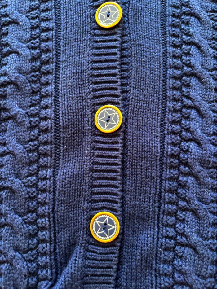 🌺Poncho en maille bleu marine sergent major Taille 6-7ans/122cm🌺 - photo numéro 3