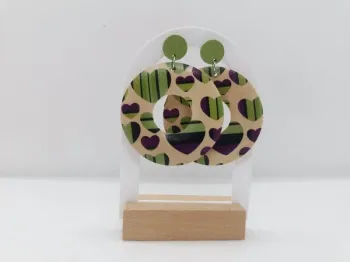 Boucles d'oreilles POP' en bois