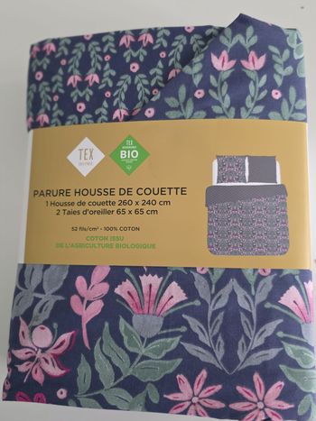 Parure housse de couette florale 260X240cm