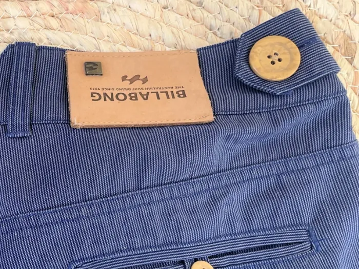 Comme Neuf ! Pantalon esprit vintage bleu rayé Billabong-Taille S/M - photo numéro 6