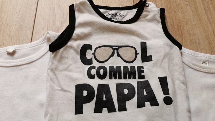 Lot 3 bodies débardeur cool 6 mois - photo numéro 3