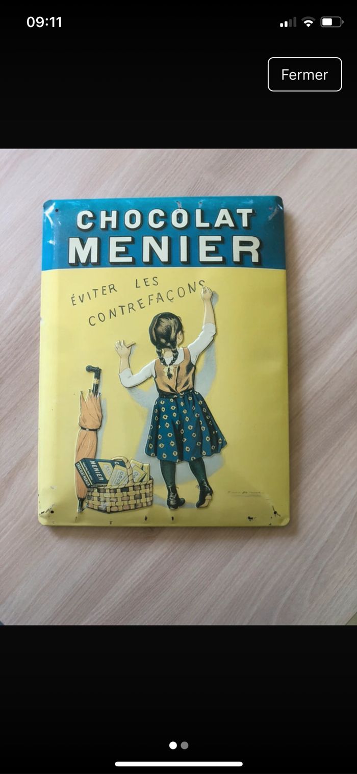 Plaque métal Chocolat Menier