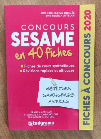 Livre Concours Sésame en 40 fiches