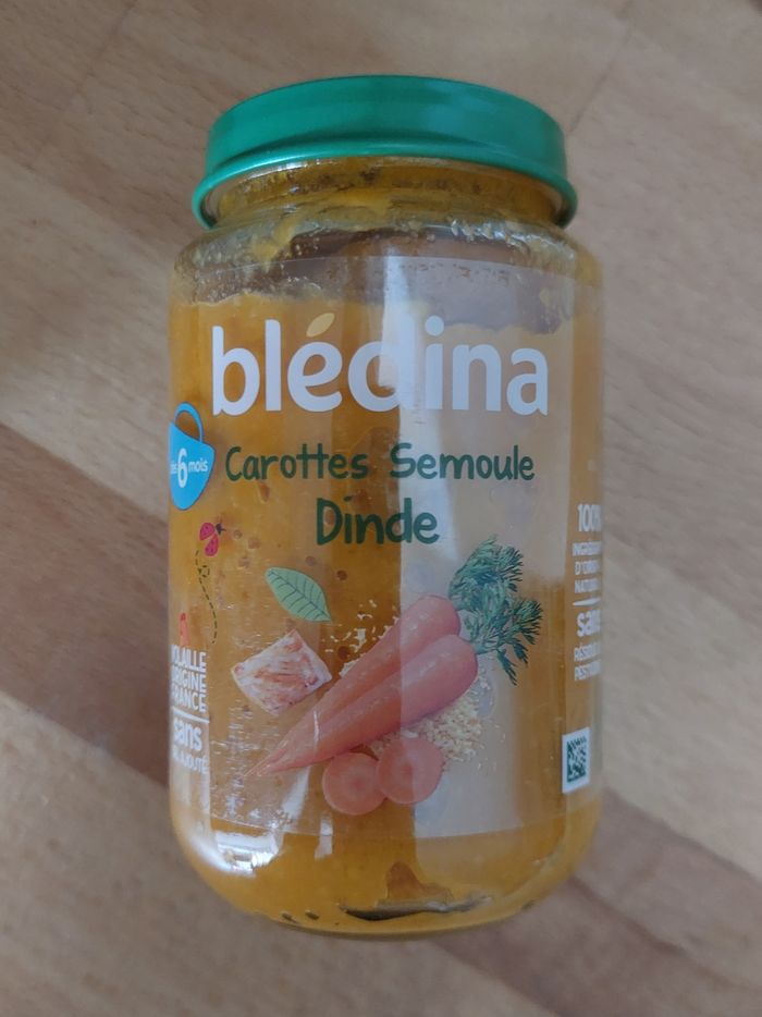 Pot, Carottes Semoule Dinde, Blédina, 200g